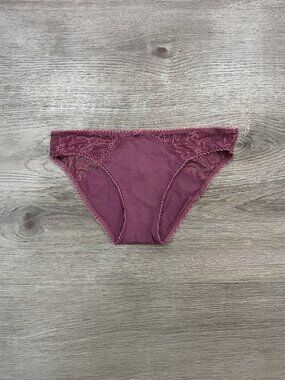Victoria's Secret Stretch Cotton Lace-Trim Bikini Panty (Romance Pink)